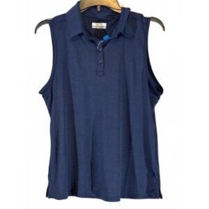 Columbia Women's Sleeveless Polo Shirt Regular Fit Navy Blue Size L